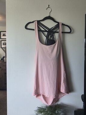 Women's Pink Strappy Back Tank Top